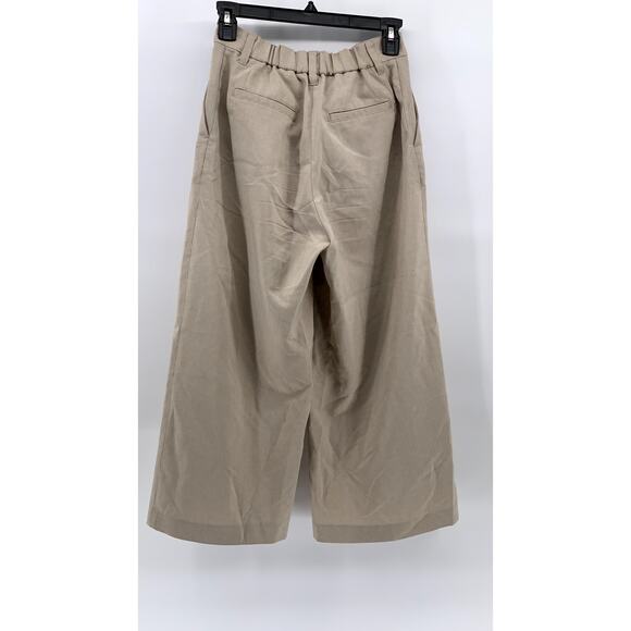 A.V.V Women's Beige Solid Wide-Leg Regular-Fit High-Rise Pant SZ XS - Picture 2 of 11